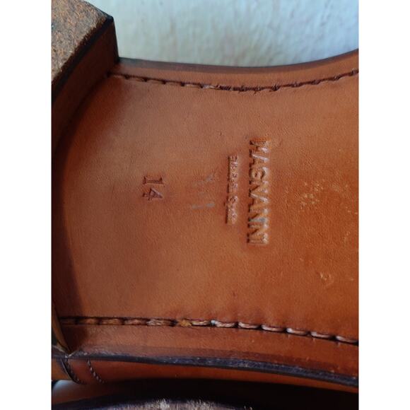 Magnanni Captoe Oxford Dress Shoes Cognac Brown Men’s Size 14M Made In Spain main image 6